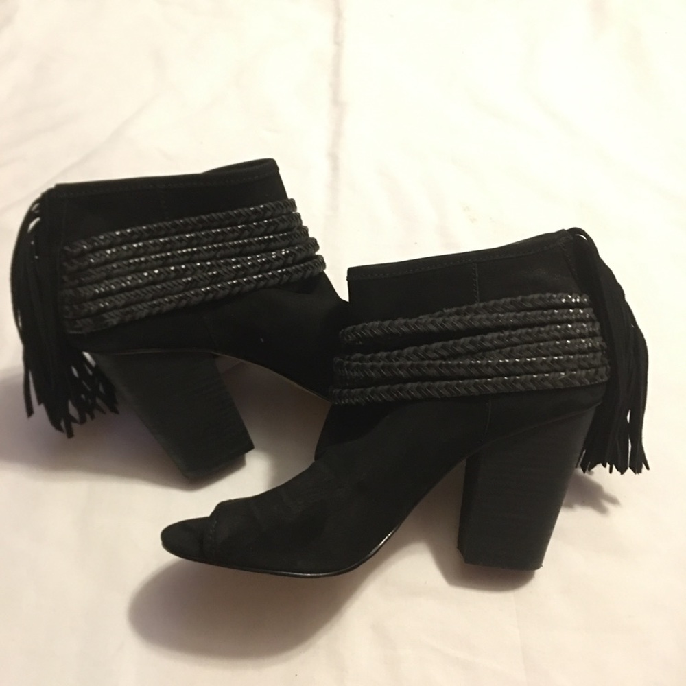 Bcbgeneration Black Suede ,Open Toe Booties - image 6